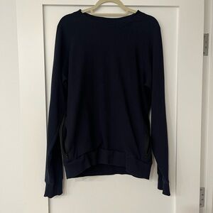 ALO Yoga Navy Blue Long Sleeve Waffle Shirt